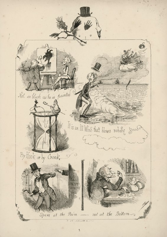 Page from Proverbs with Pictures by Charles H Bennett by Charles Henry (after) Bennett