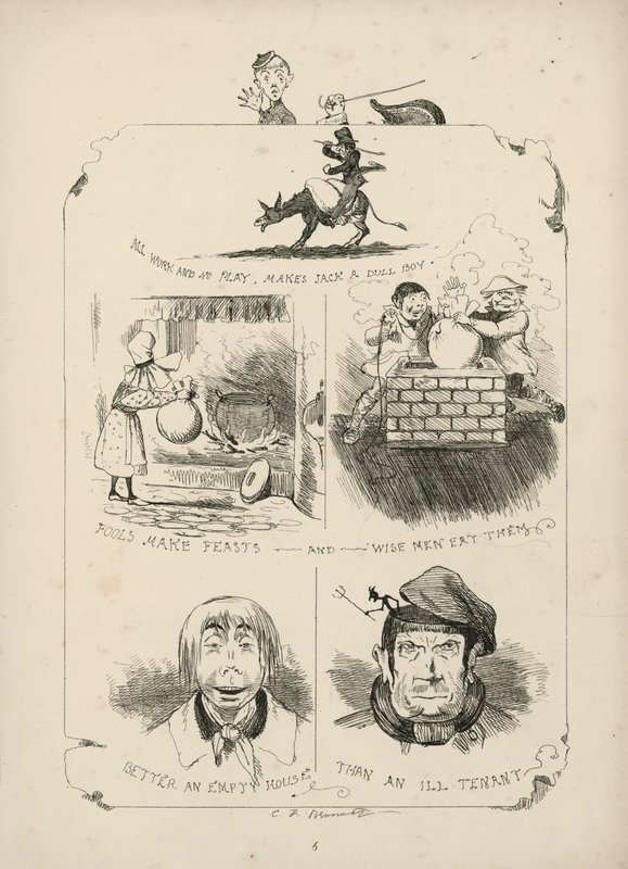 Page from Proverbs with Pictures by Charles H Bennett by Charles Henry (after) Bennett