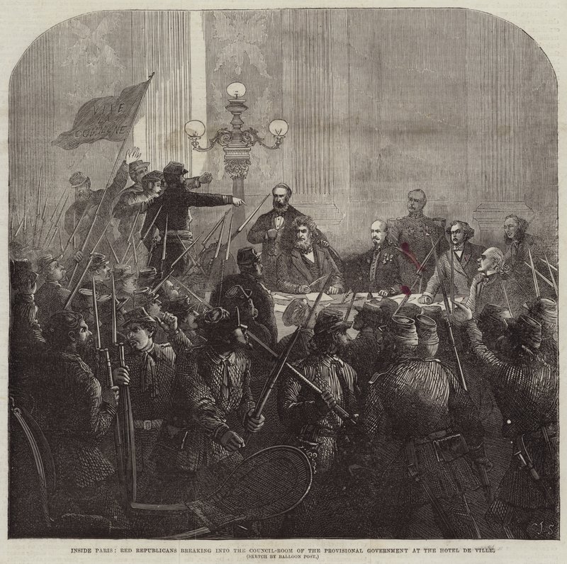 Inside Paris, Red Republicans breaking into the Council-Room of the Provisional Government at the Hotel De Ville by Charles J. Staniland