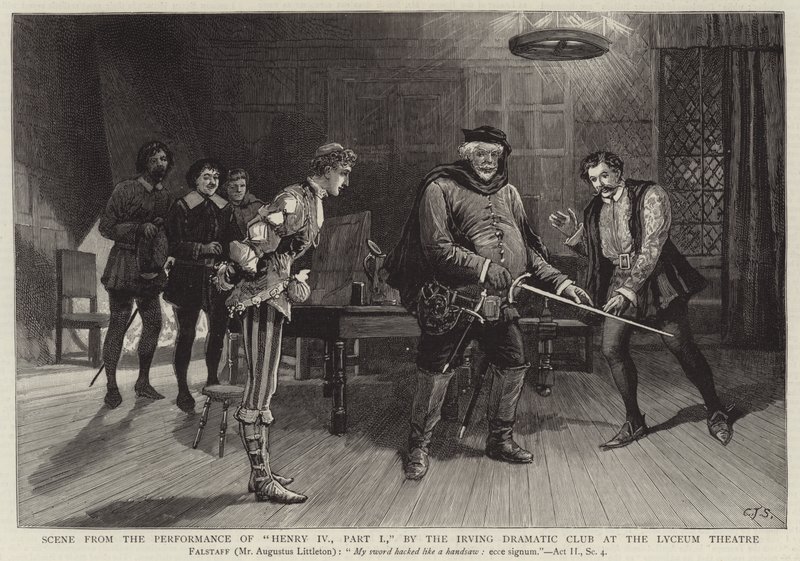 Scene from the Performance of Henry IV, Part I, by the Irving Dramatic Club at the Lyceum Theatre by Charles J. Staniland