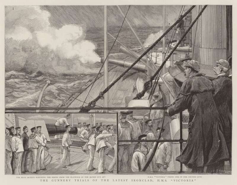 The Gunnery Trials of the Latest Ironclad, HMS Victoria by Charles J. Staniland