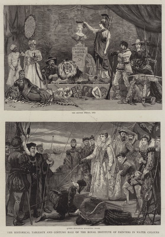 The Historical Tableaux and Costume Ball of the Royal Institute of Painters in Water Colours by Charles J. Staniland