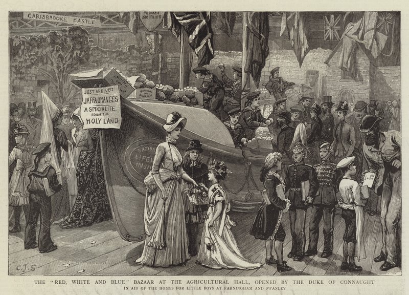 The Red, White and Blue Bazaar at the Agricultural Hall, Opened by the Duke of Connaught by Charles J. Staniland