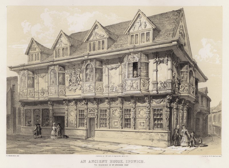 An Ancient House, Ipswich, the Residence of William Sparrow by Charles James Richardson