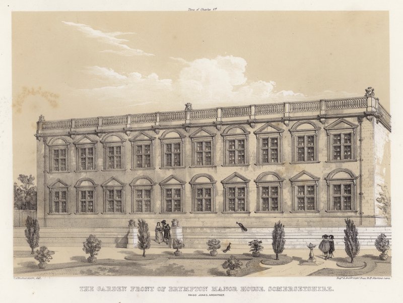 The Garden Front of Brympton Manor House, Somersetshire, Inigo Jones, Architect by Charles James Richardson
