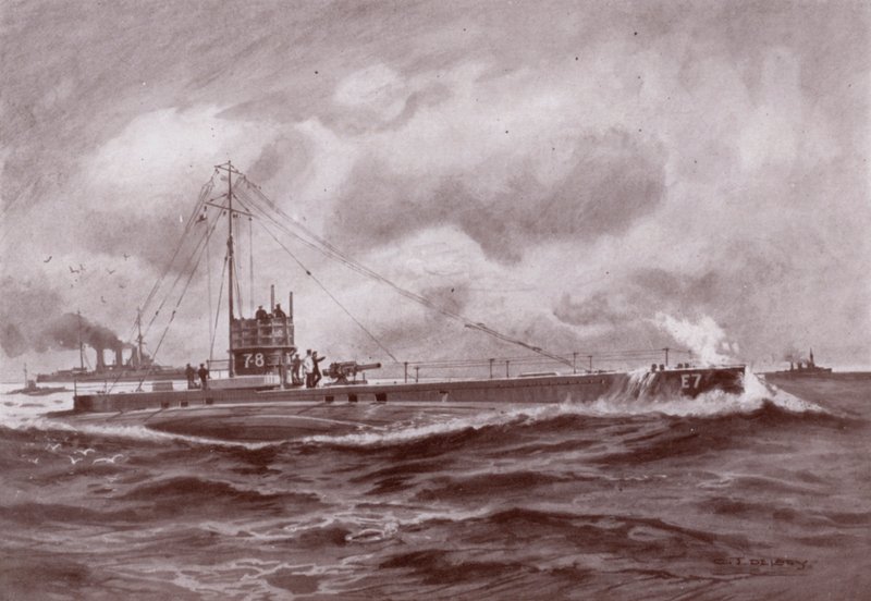 A Submarine on the Surface by Charles John de (after) Lacy