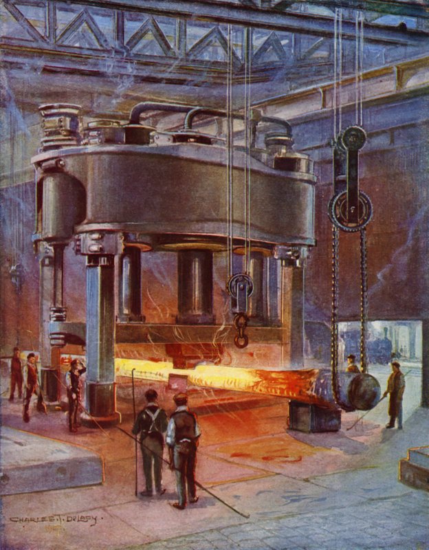 Forging a Propeller Shaft for an Ocean Liner by Charles John de (after) Lacy