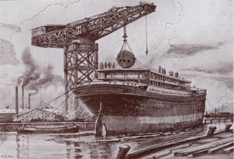 Lifting in the Boilers (litho) by Charles John de (after) Lacy