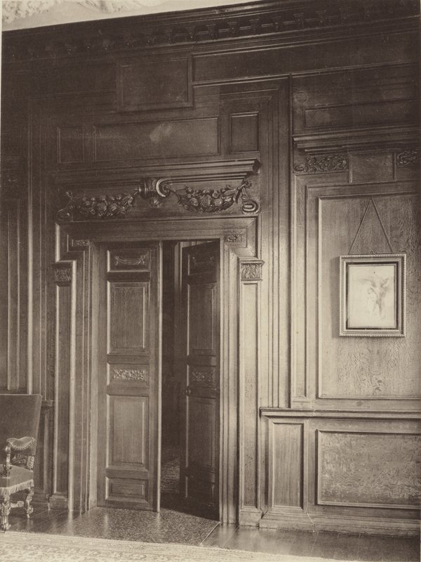 Thorpe Hall, Grantham, Door and Panelling in Dining Room by Charles Latham