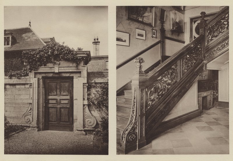 Thorpe Hall, Peterborough, Side Entrance to Stables, the Staircase by Charles Latham