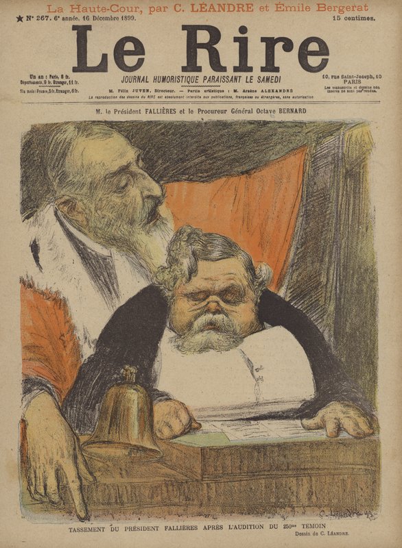 M Le President Fallieres et Le Procureur General Octave Bernard, Illustration for Le Rire by Charles Leandre