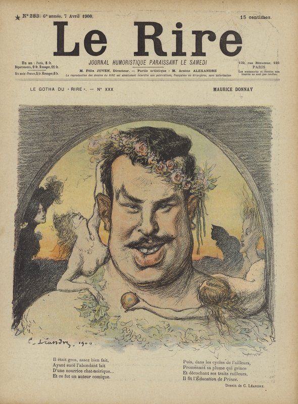 Maurice Donnay, Illustration for Le Rire by Charles Leandre