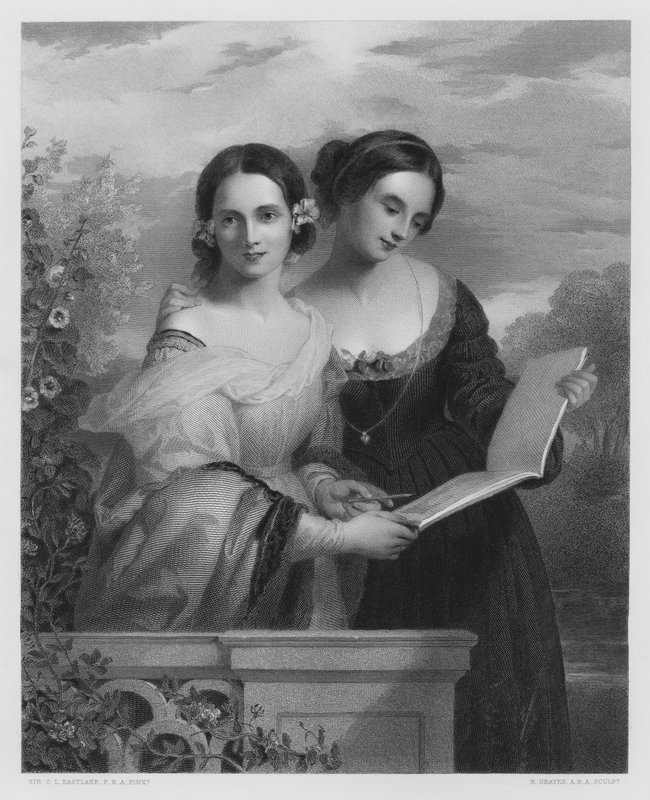 The Sisters, from the picture in the Royal Collection (engraving) by Charles Lock (after) Eastlake