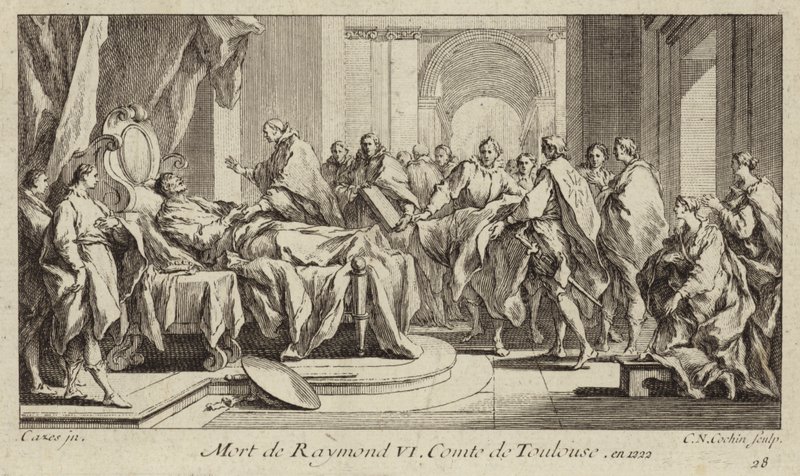 Death of Raymond VI, Count of Toulouse by Charles Nicolas II Cochin