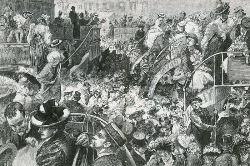 A Popular Cockney Resort: The Crowd at the Foot of Highgate Hill on Bank Holiday by Charles Paul Renouard