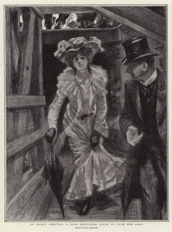 An Early Arrival, a Fair Spectator Going to Take Her Seat by Charles Paul Renouard