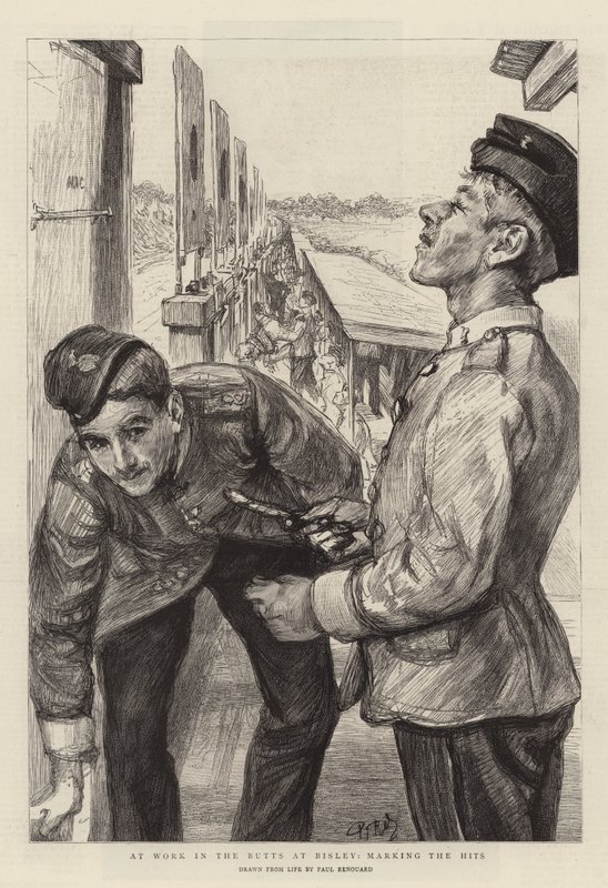 At Work in the Butts at Bisley, marking the Hits by Charles Paul Renouard