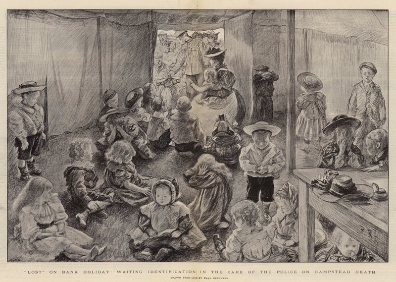 Lost on Bank Holiday, Waiting Identification in the Care of the Police on Hampstead Heath by Charles Paul Renouard