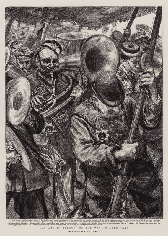 May Day in London, on the Way to Hyde Park by Charles Paul Renouard