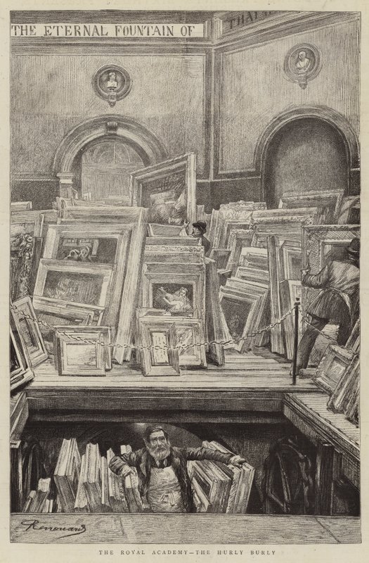The Royal Academy, the Hurly Burly by Charles Paul Renouard