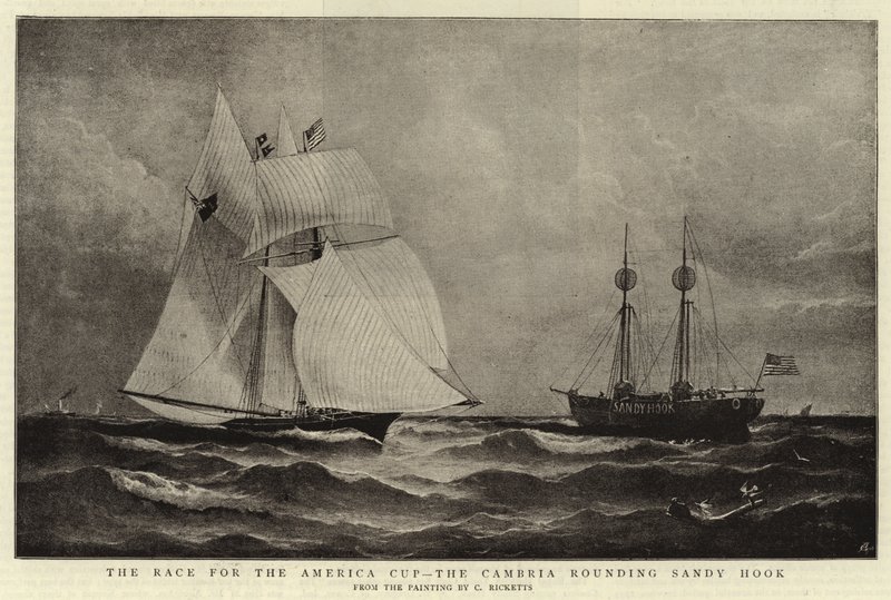 The Race for the America Cup, the Cambria rounding Sandy Hook by Charles Ricketts