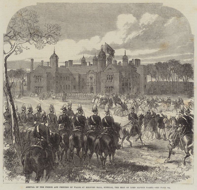 Arrival of the Prince and Princess of Wales at Melford Hall, Suffolk, the Seat of Lord Alfred Paget by Sir John Charles Robinson