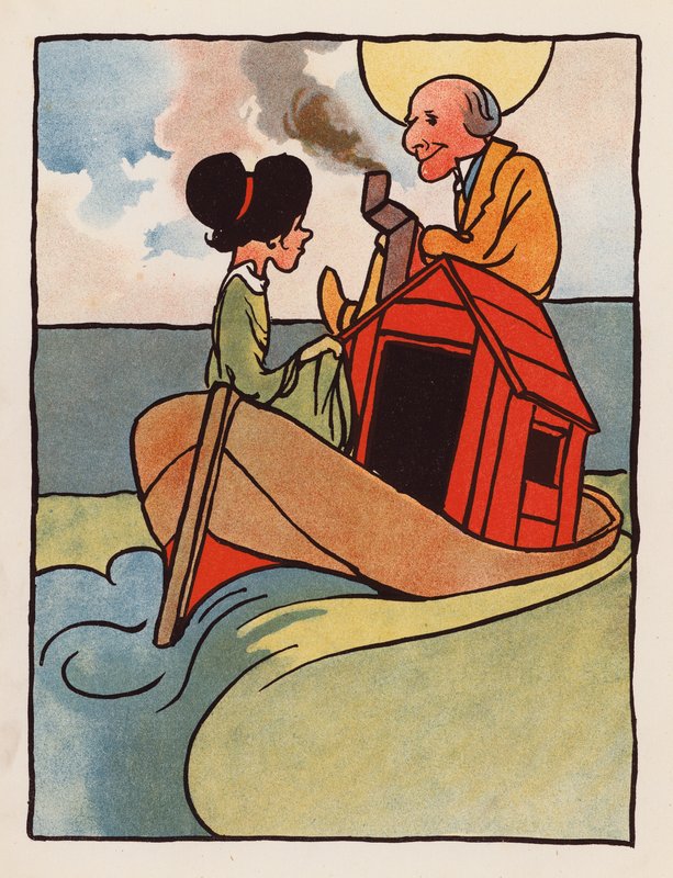 Nonsense: Old Man and His Daughter at Home on a Boat by Charles Robinson