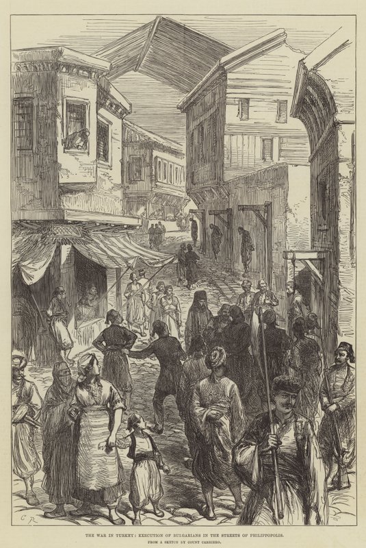The War in Turkey, Execution of Bulgarians in the Streets of Philippopolis by Sir John Charles Robinson