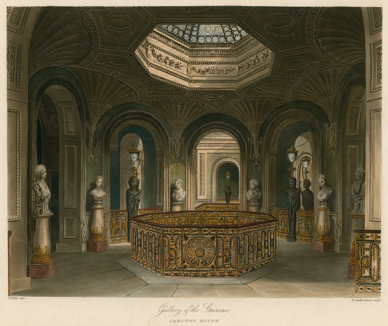 Gallery of the Staircase, Carlton House, London by Charles Wild
