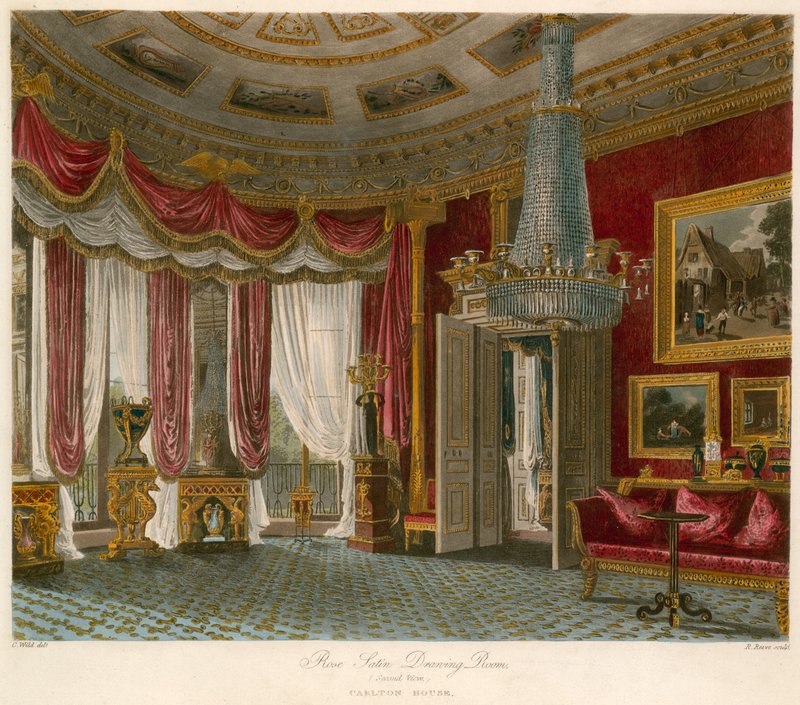 Rose Satin Drawing Room, Carlton House, London by Charles Wild