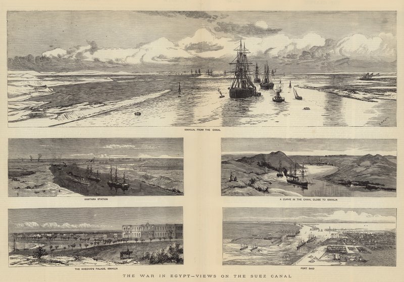 The War in Egypt, Views on the Suez Canal by Charles William Wyllie