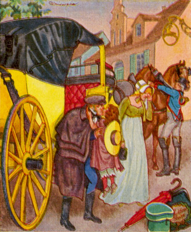 Departure in the Carriage by Christophe (1856 1945)