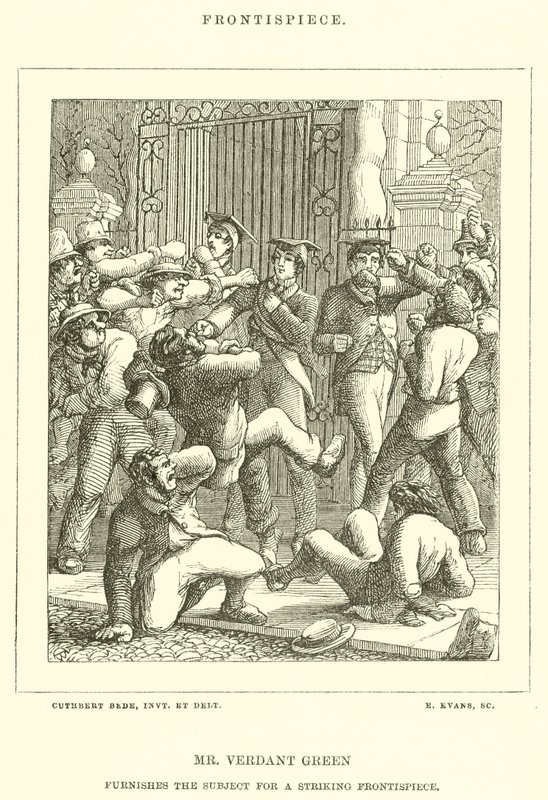 Mr Verdant Green furnishes the Subject for a Striking Frontispiece by Cuthbert Bede