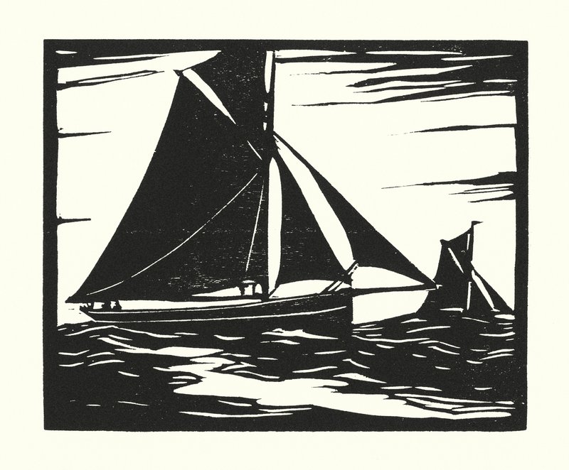Fishing Boats and Barges: Plymouth Long Boomer by Cyril A. Wilkinson