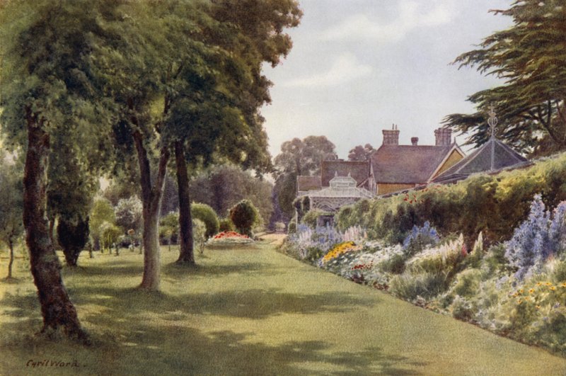 Herbaceous Border, Osborne Cottage by Cyril Ward