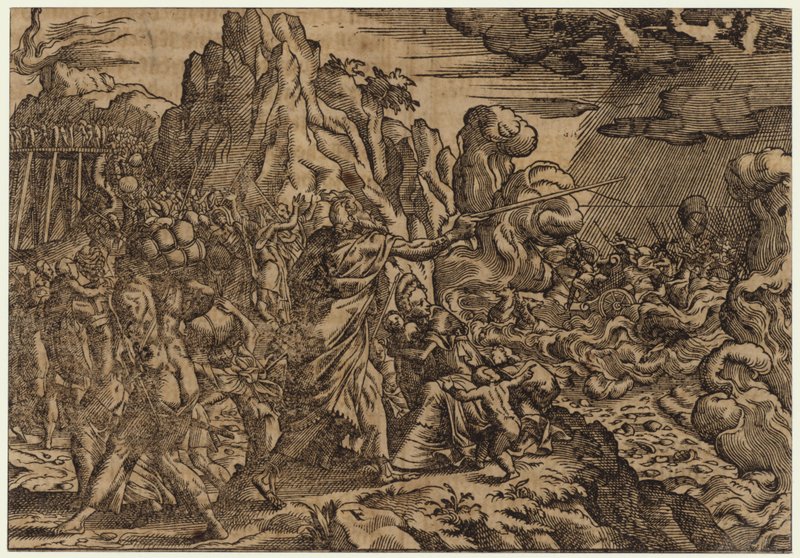 Moses Closing the Waves of the Red Sea onto the Advancing Egyptians by Czech School