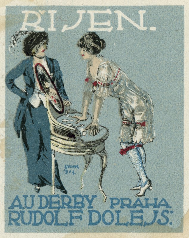 October. Au Derby Rudolf Dole fashions, Prague by Czech School