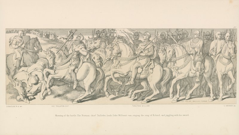 Morning of the Battle. The Norman Chief Taillefer, Leads Duke William