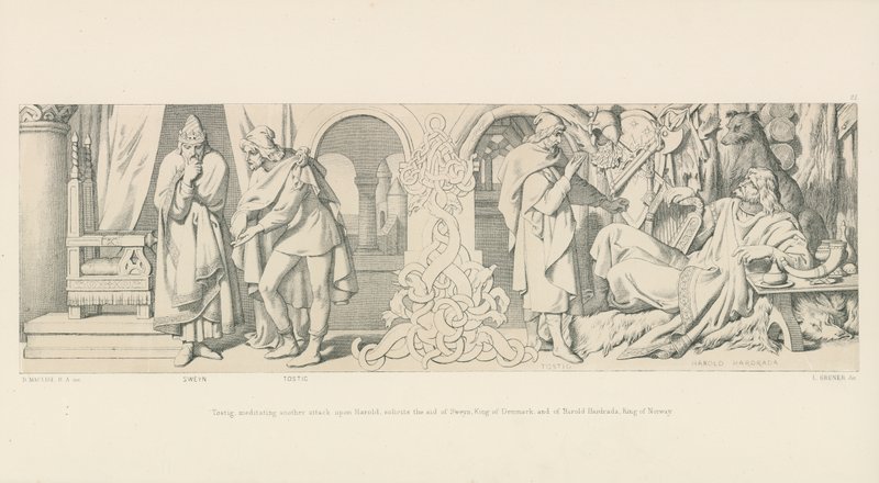 Tostig, Meditating Another Attack Upon Harold, Solicits the Aid of Sweyn, King of Denmark and of Harold Hardrada, King of Norway by Daniel Maclise