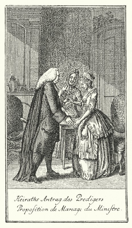 Marriage Proposal of the Clergyman by Daniel Nikolaus (after) Chodowiecki