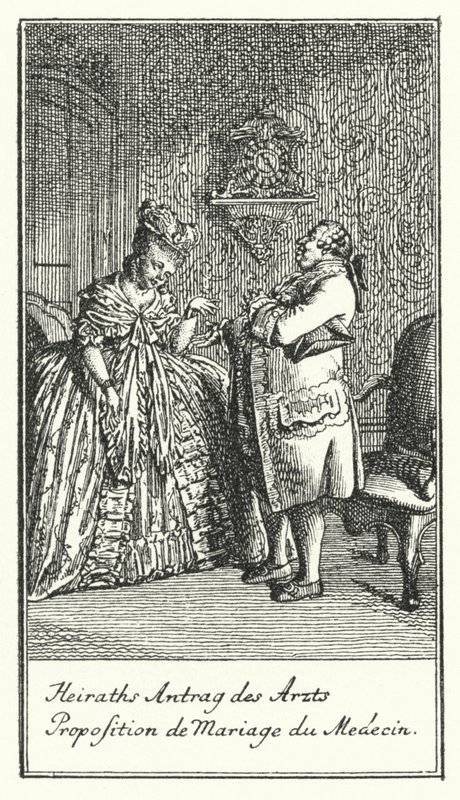 Marriage Proposal of the Doctor (engraving) by Daniel Nikolaus (after) Chodowiecki