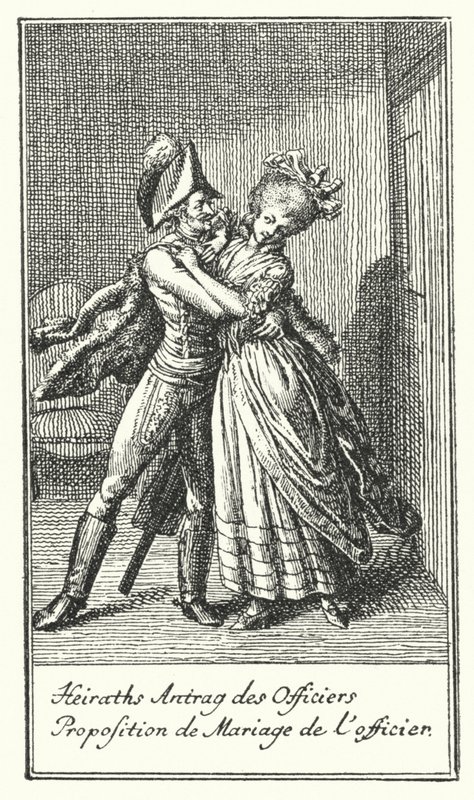 Marriage Proposal of the Officer by Daniel Nikolaus (after) Chodowiecki
