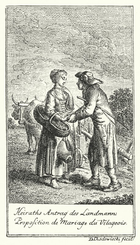 Marriage Proposal of the Peasant by Daniel Nikolaus (after) Chodowiecki