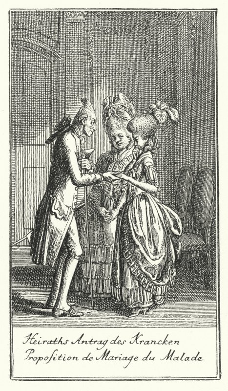 Marriage Proposal of the Sick Man by Daniel Nikolaus (after) Chodowiecki