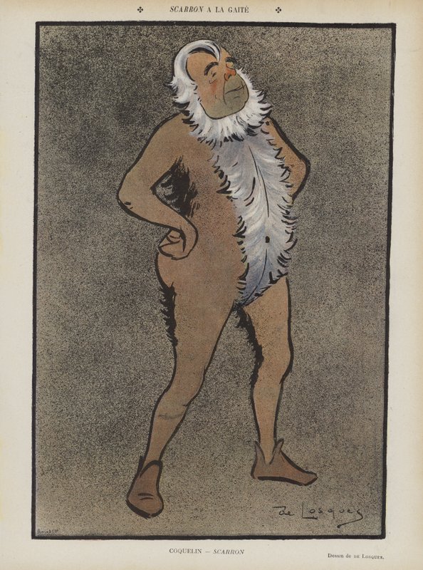 French actor Benoit-Constant Coquelin in Scarron at the Theatre de la Gaite by Daniel de Losques