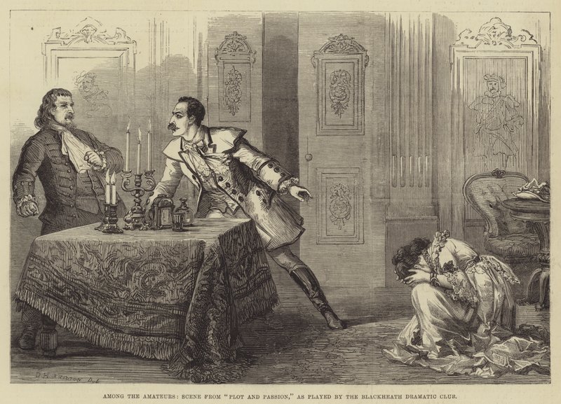 Among the Amateurs, Scene from Plot and Passion, as played by the Blackheath Dramatic Club by David Henry Friston
