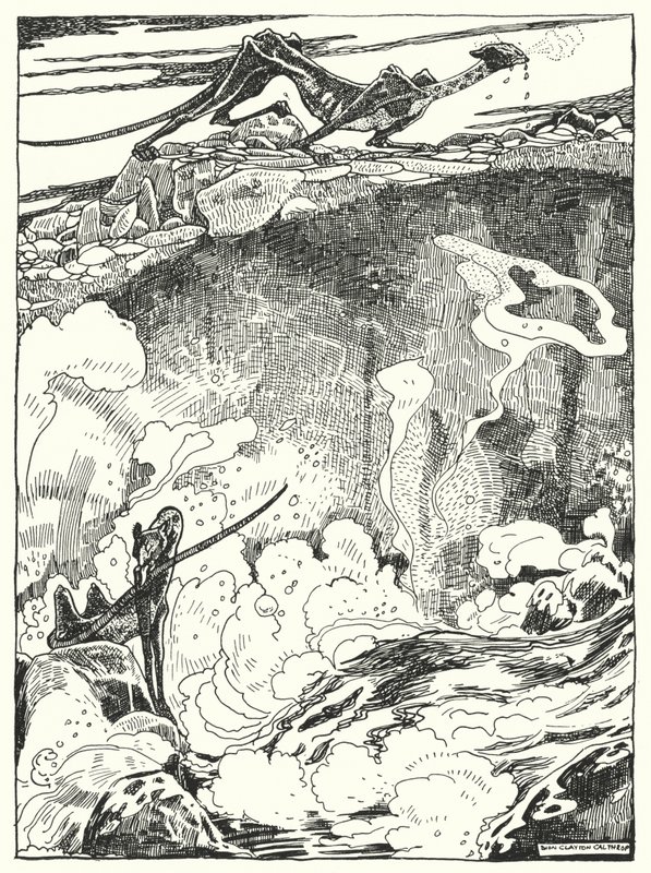 We saw the Dragon pups go down to the Pool to drink and clean themselves by Dion Clayton Calthrop