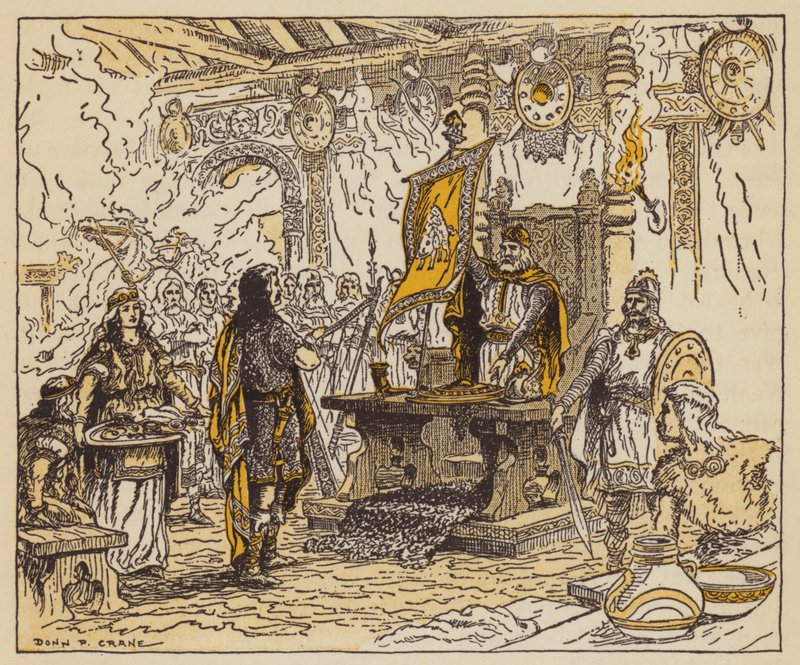 The King Rewarding Beowulf by Donn P. Crane