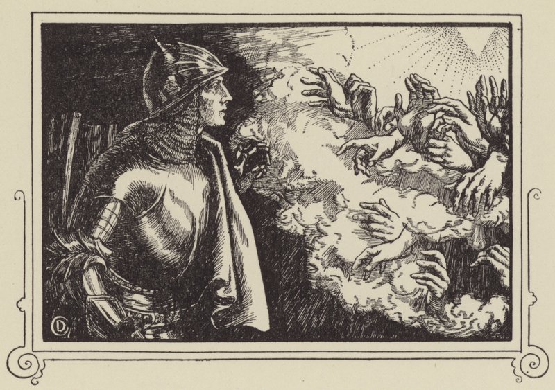 How Sir Launcelot saw the Holy Grail by Dora Curtis