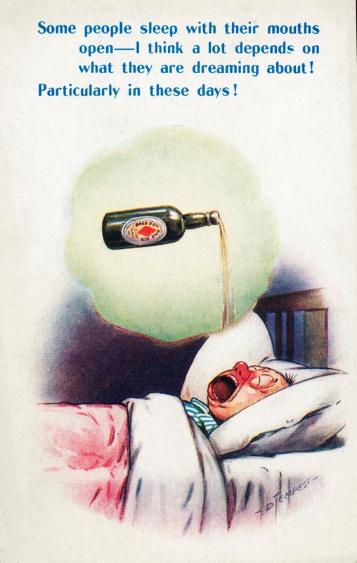 Alcoholism: Man Sleeping with His Mouth Open Dreaming of Beer by Douglas Tempest